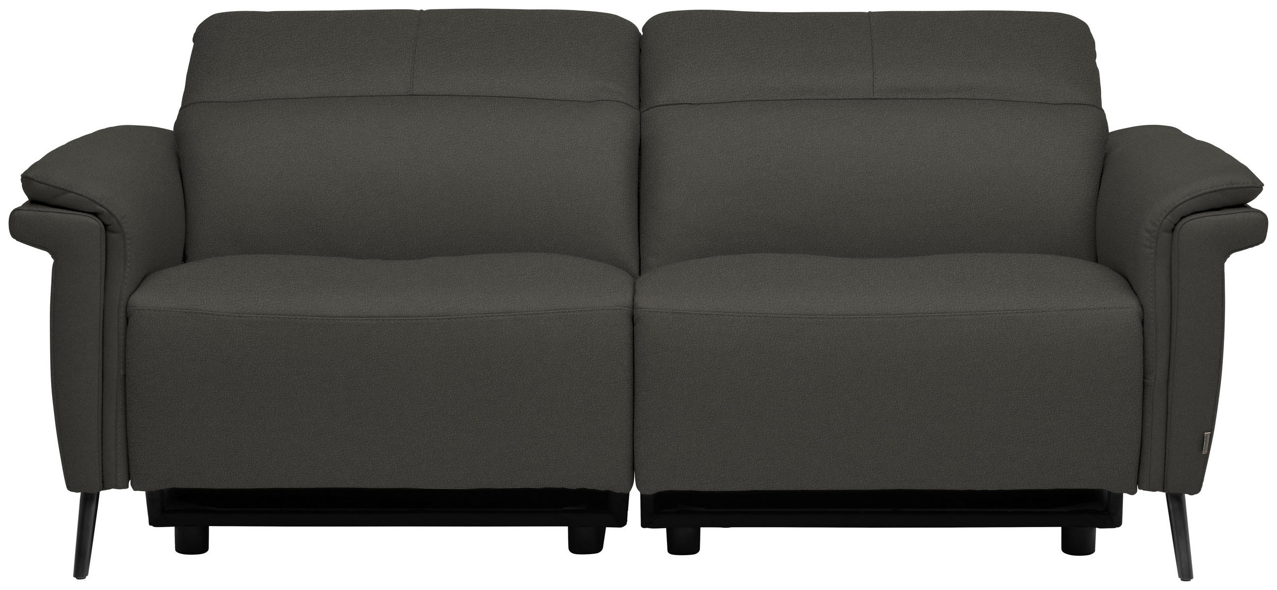 3-SITZER-SOFA Echtleder Anthrazit  - Anthrazit/Schwarz, Design, Leder/Metall (210/79/104cm) - Belluti