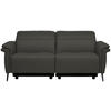 3-SITZER-SOFA Echtleder Anthrazit  - Anthrazit/Schwarz, Design, Leder/Metall (210/79/104cm) - Belluti