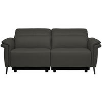 3-SITZER-SOFA Echtleder Anthrazit  - Anthrazit/Schwarz, Design, Leder/Metall (210/79/104cm) - Belluti
