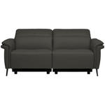 3-SITZER-SOFA  in Echtleder Anthrazit   - Anthrazit/Schwarz, Design, Leder/Metall (210/79/104cm) - Belluti