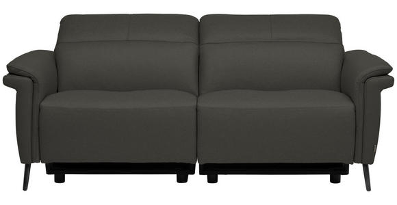 3-SITZER-SOFA  in Echtleder Anthrazit   - Anthrazit/Schwarz, Design, Leder/Metall (210/79/104cm) - Belluti