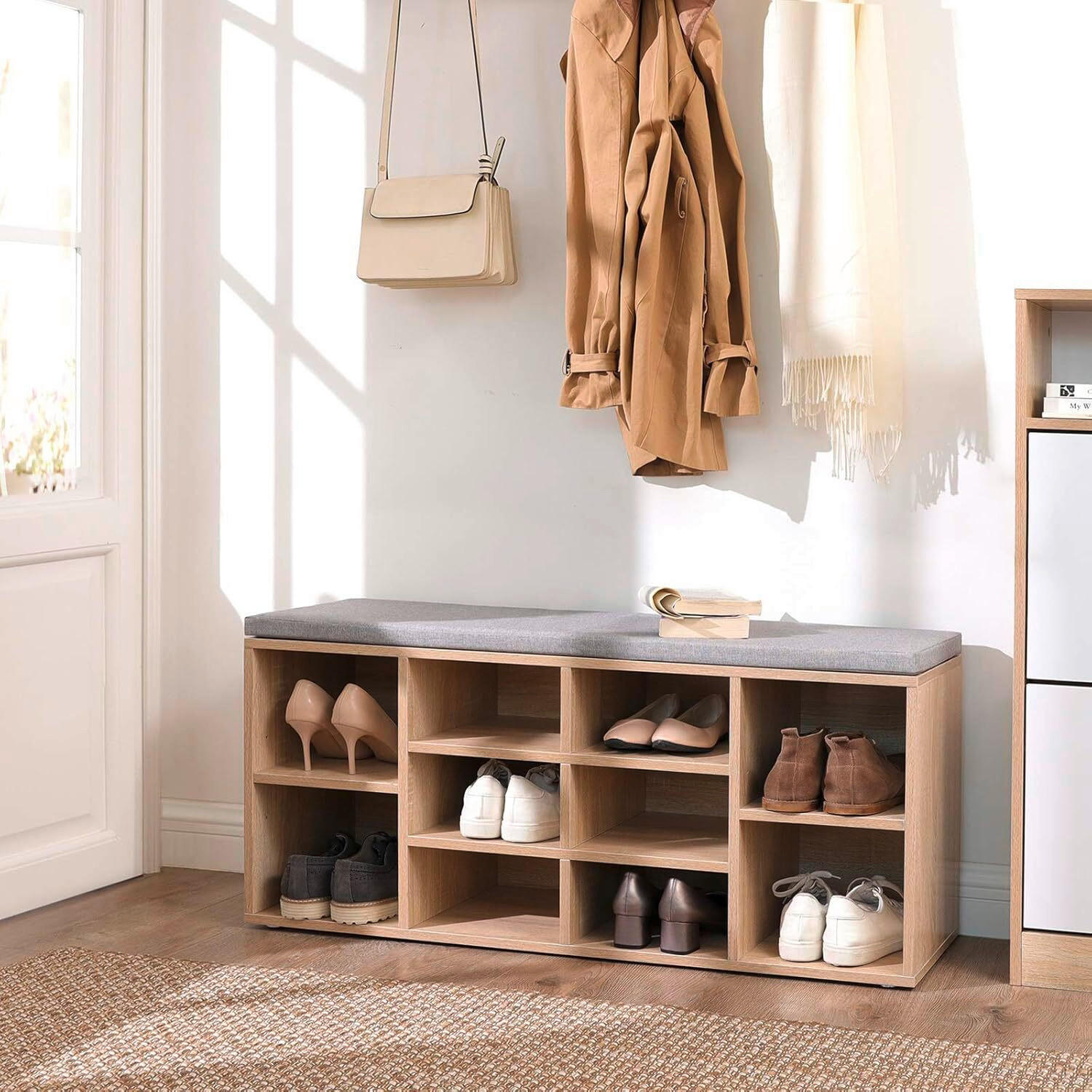 ŠATNÍ LAVICE, 104/48/30 cm - šedá/barvy dubu, Trend, kompozitní dřevo (104/48/30cm) - Boxxx