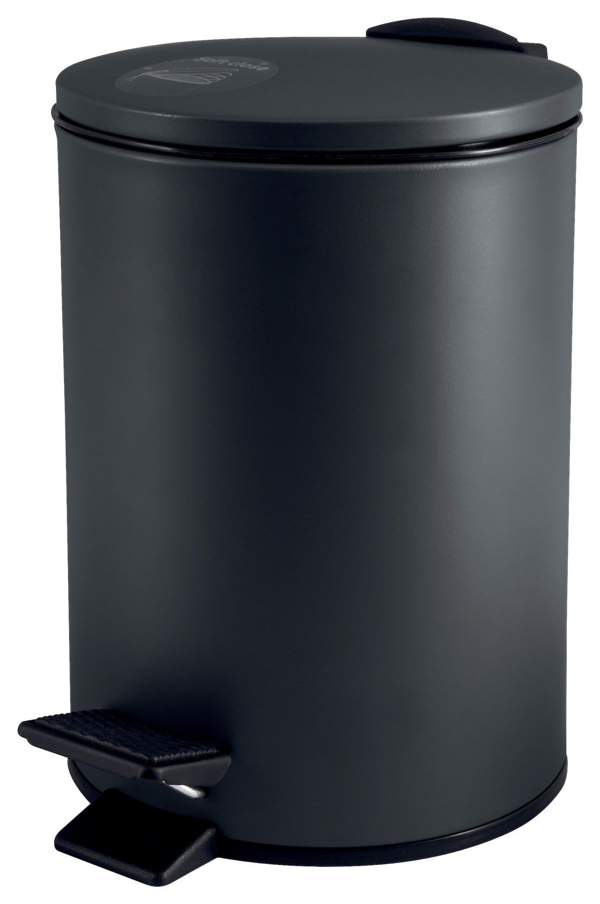 TRETEIMER ADELAR 3 L  - Schwarz, KONVENTIONELL, Kunststoff/Metall (16,80/16,80/22,80cm) - Spirella