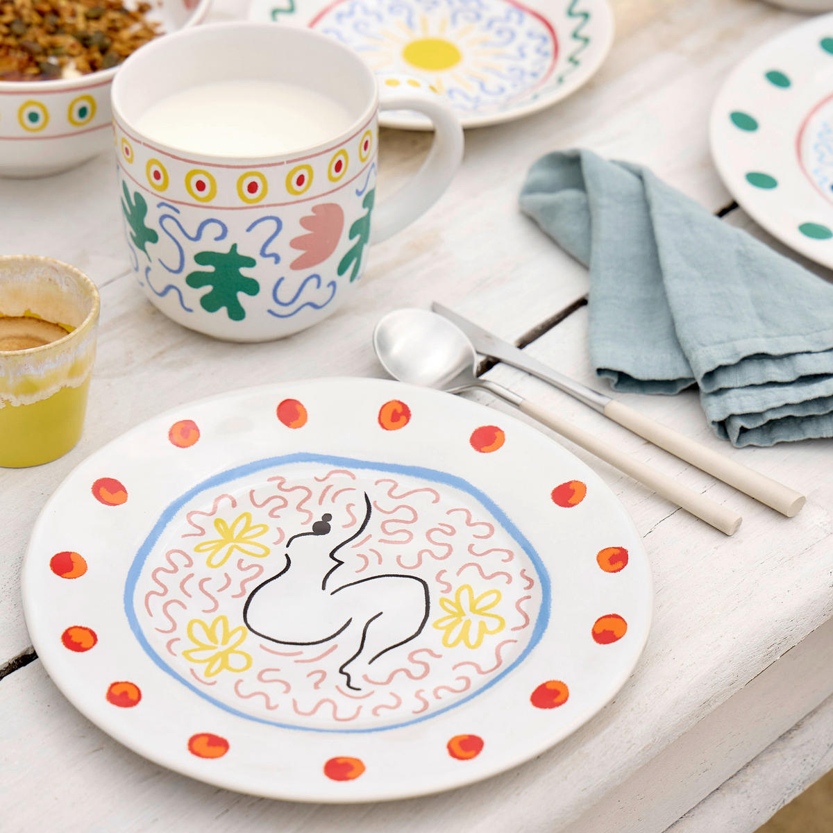 DESSERTTELLERSET Multicolor 6-teilig 22 cm SUMMER BLISS  - Multicolor, Basics, Keramik (22cm) - Costa Nova