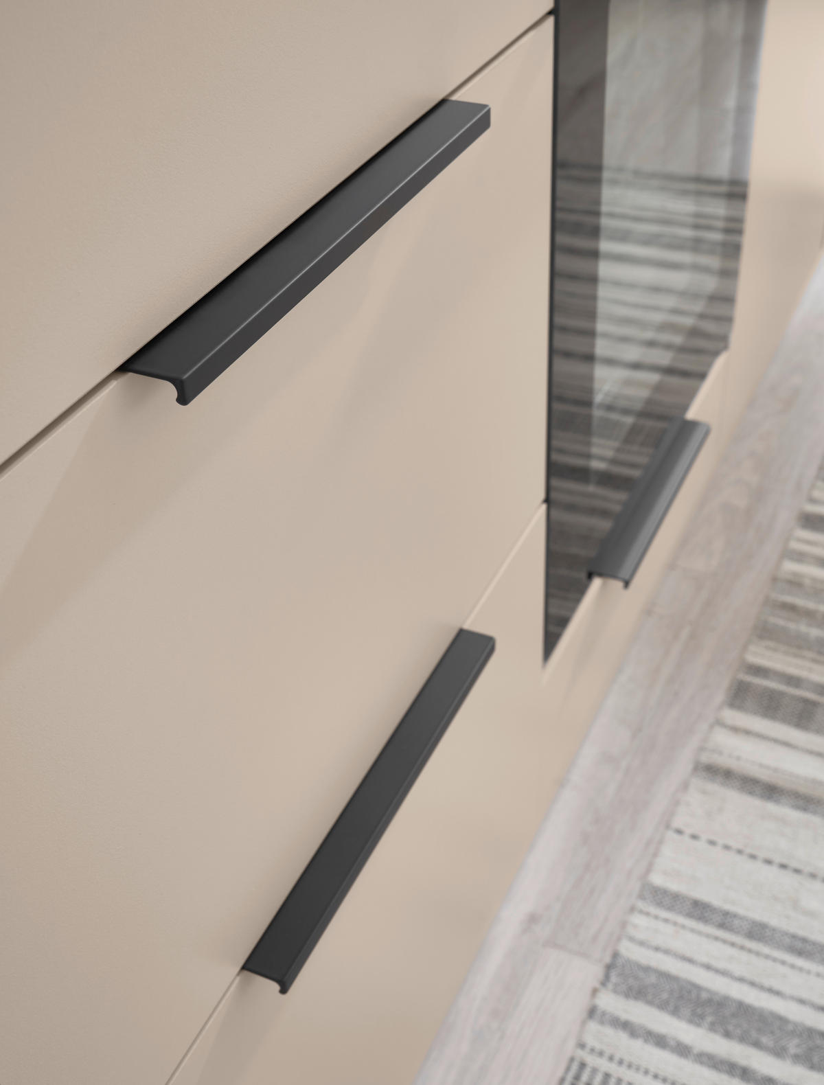 KÜCHENLEERBLOCK   in Kaschmir  - Kaschmir/Schwarz, Basics, Holzwerkstoff/Metall (180/210/60cm) - Xora