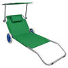 GARTENLIEGE 165/16/65 cm  - Grün, Basics, Textil/Metall (165/16/65cm) - MID.YOU