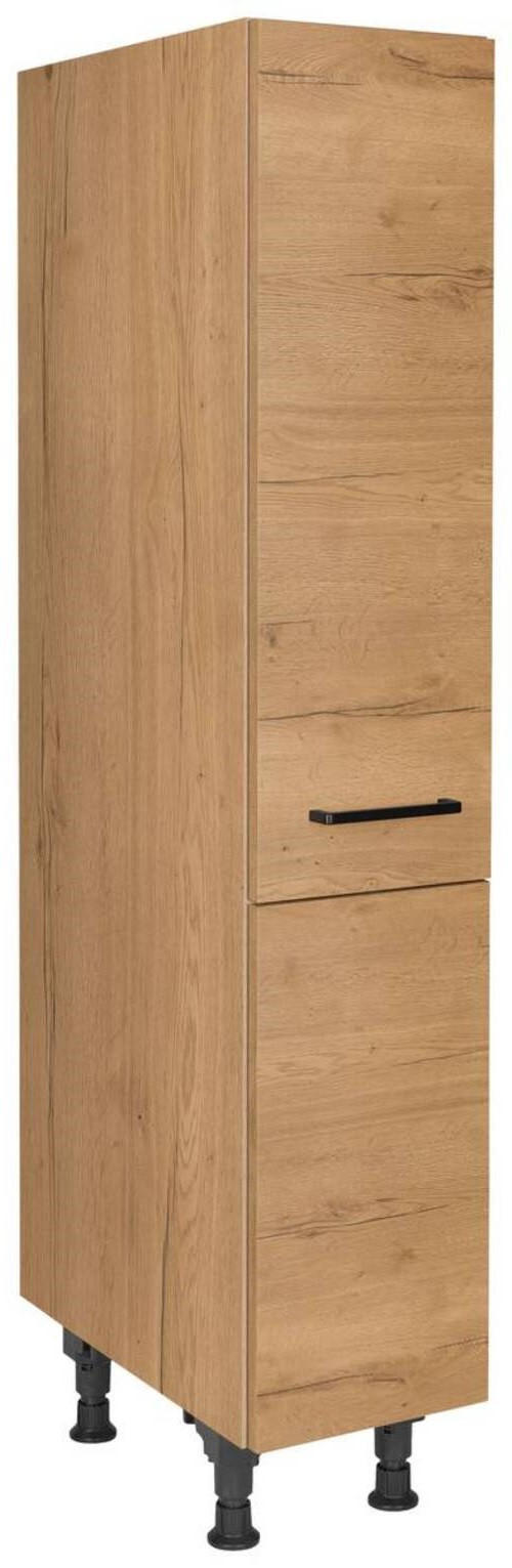 APOTHEKERSCHRANK 30/168/58 cm  in Eichefarben  - Eichefarben/Schwarz, MODERN, Holzwerkstoff/Metall (30/168/58cm) - Nobilia