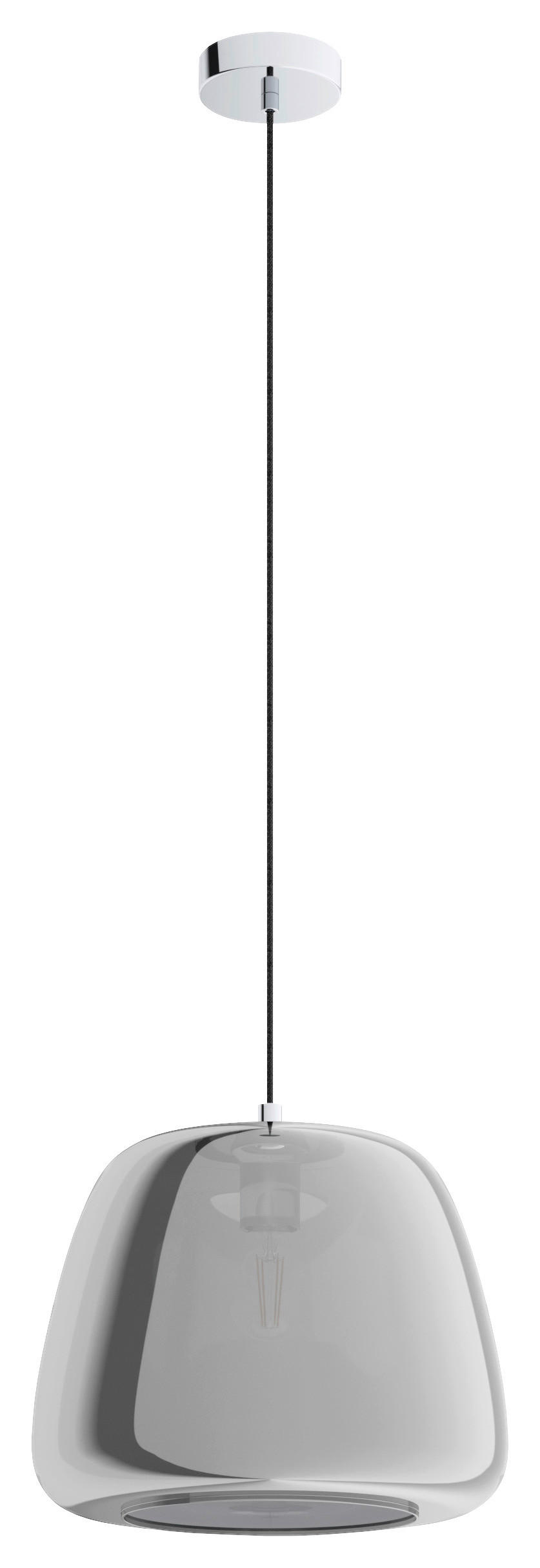 Lustră 35/110 cm  - argintiu, Design, sticlă/metal (35/110cm)