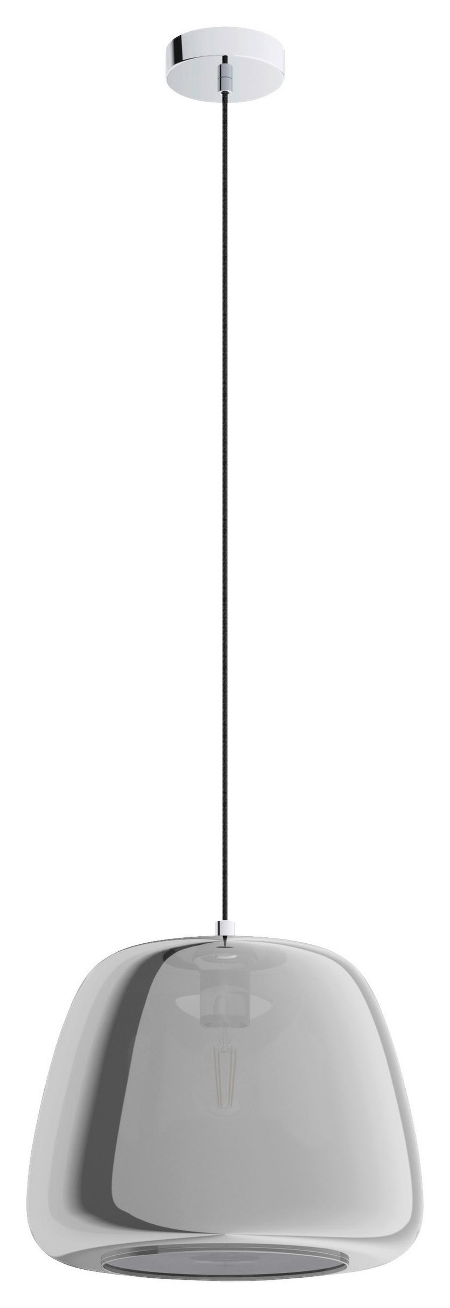 Lustră 35/110 cm  - argintiu, Design, sticlă/metal (35/110cm)