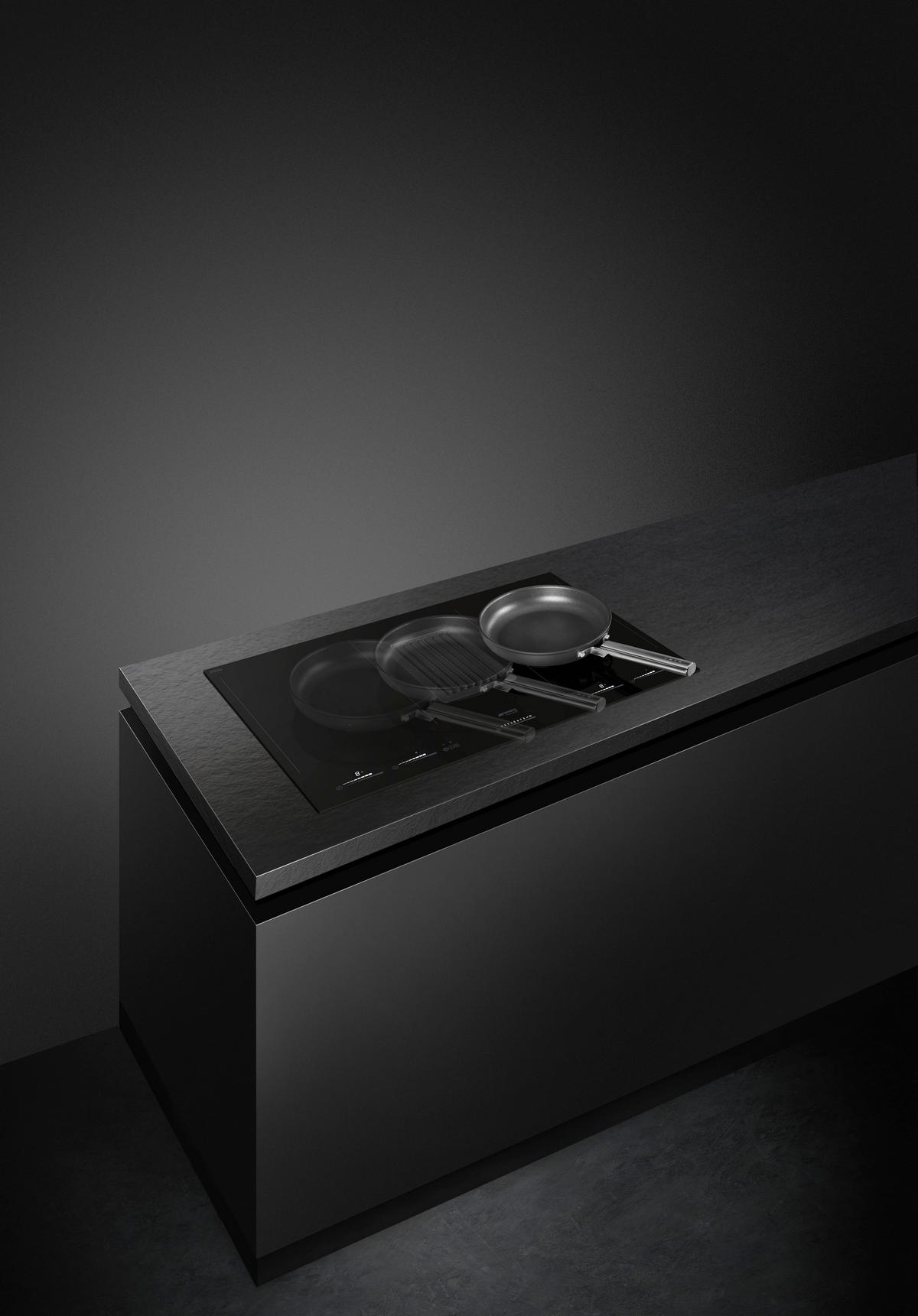 KOCHFELD-DUNSTABZUG-KOMBI HOBD682D1  - Schwarz, MODERN, Glas/Metall (83/21/52cm) - SMEG