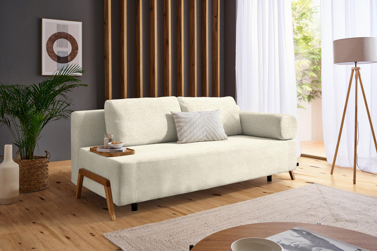 SCHLAFSOFA in Holz, Textil Creme  - Creme/Naturfarben, Design, Holz/Textil (211/88/102cm) - Niels Andersson
