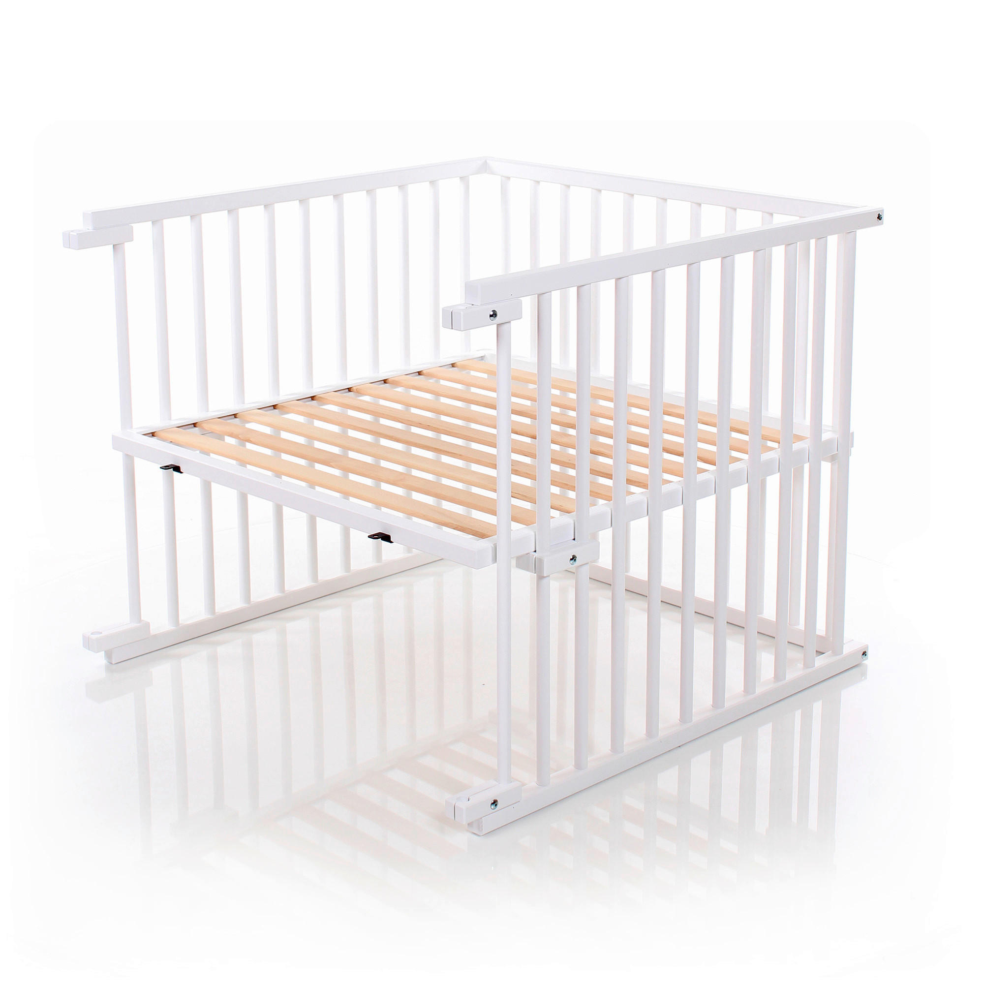 BEISTELLBETT BABY BAY  - Weiß, Basics, Holz (95/79cm) - Babybay