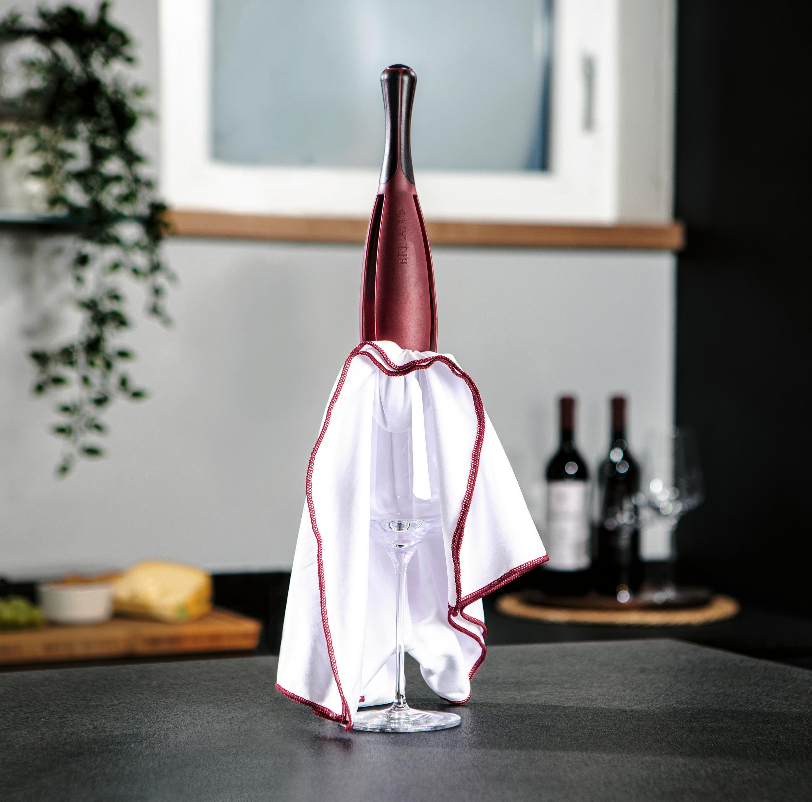 GLAS-POLIERSET Brilamo  - Weinrot, Basics, Kunststoff/Textil (26/6/6cm)