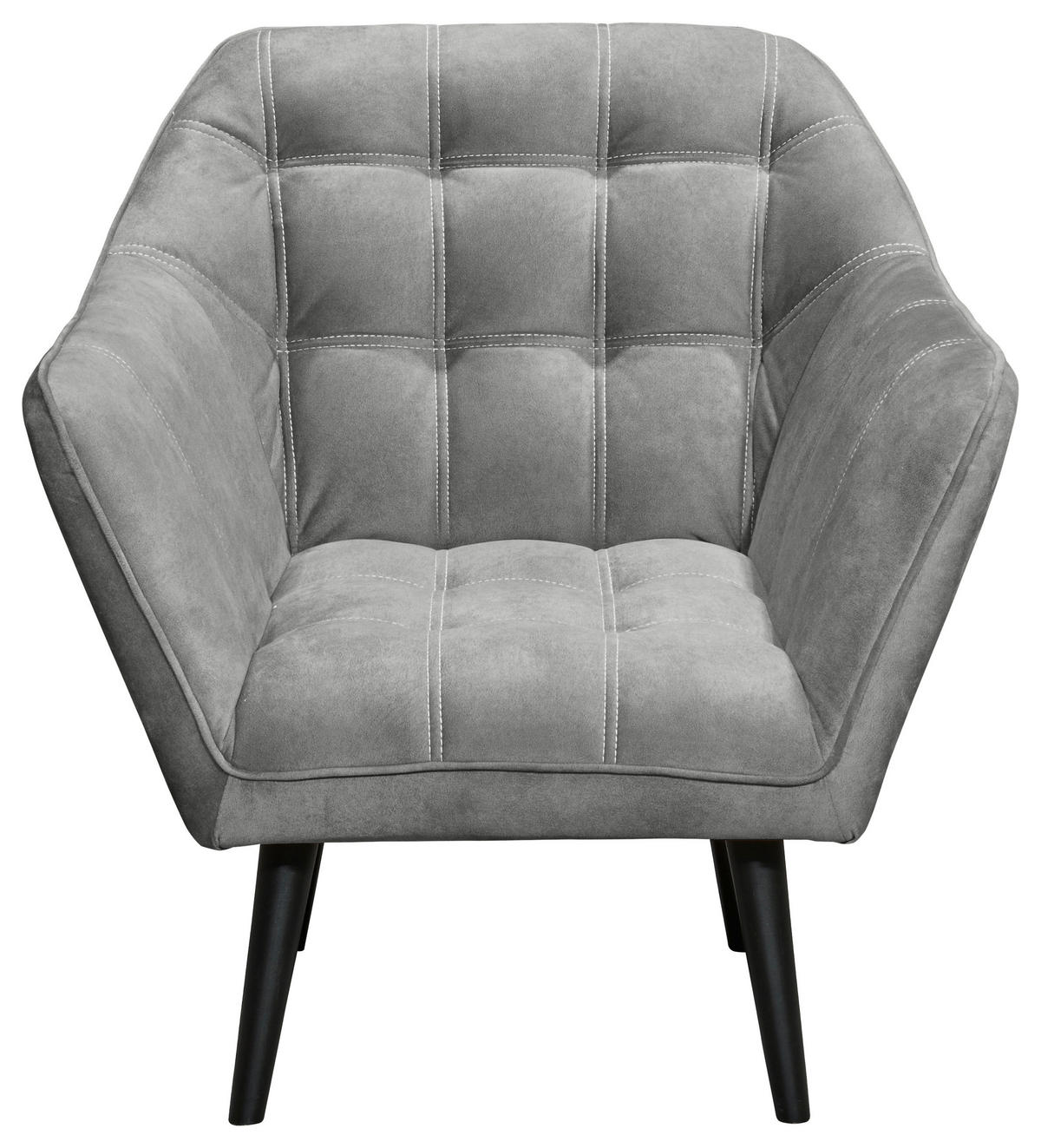 COCKTAILSESSEL in Mikrovelours Grau  - Schwarz/Grau, Modern, Holz/Holzwerkstoff (84/87/70cm) - MID.YOU