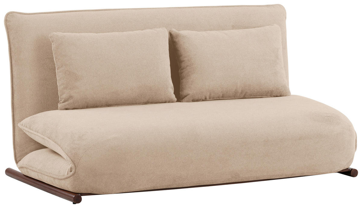 SOFA VELIN Samt Creme, Dunkelbraun  - Dunkelbraun/Creme, Design, Textil/Metall (140/97/80cm) - MID.YOU