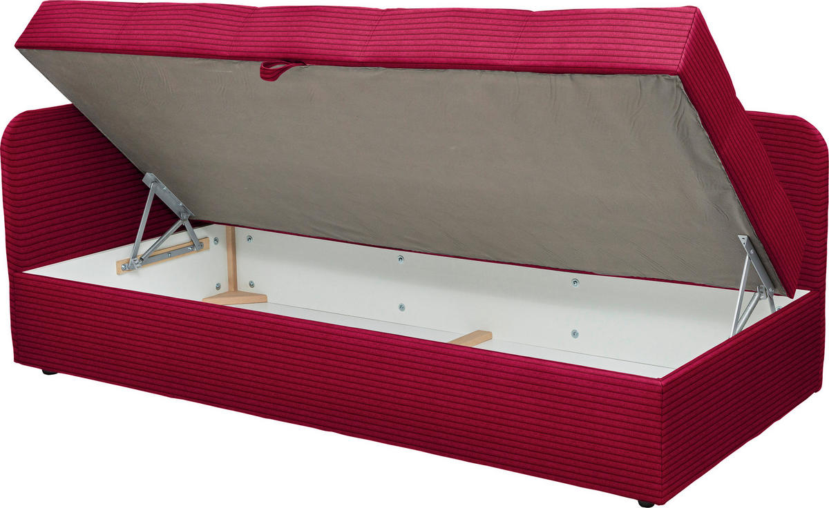 LIEGE  in Cord Rot  - Rot/Schwarz, Basics, Kunststoff/Textil (95/90/205cm) - Xora