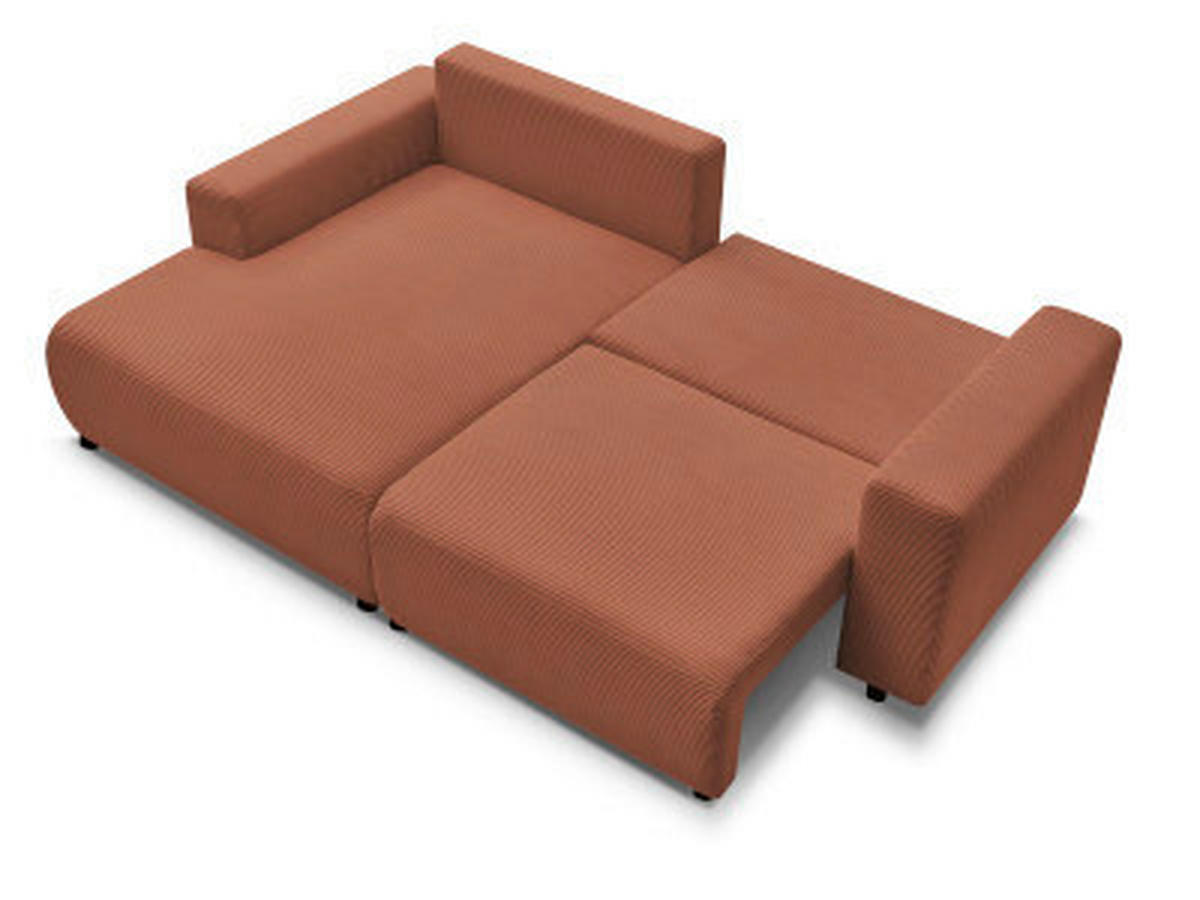 ECKSOFA Ottomane links  ATILLA Orange Cord  - Schwarz/Orange, MODERN, Kunststoff/Textil (149/244cm)