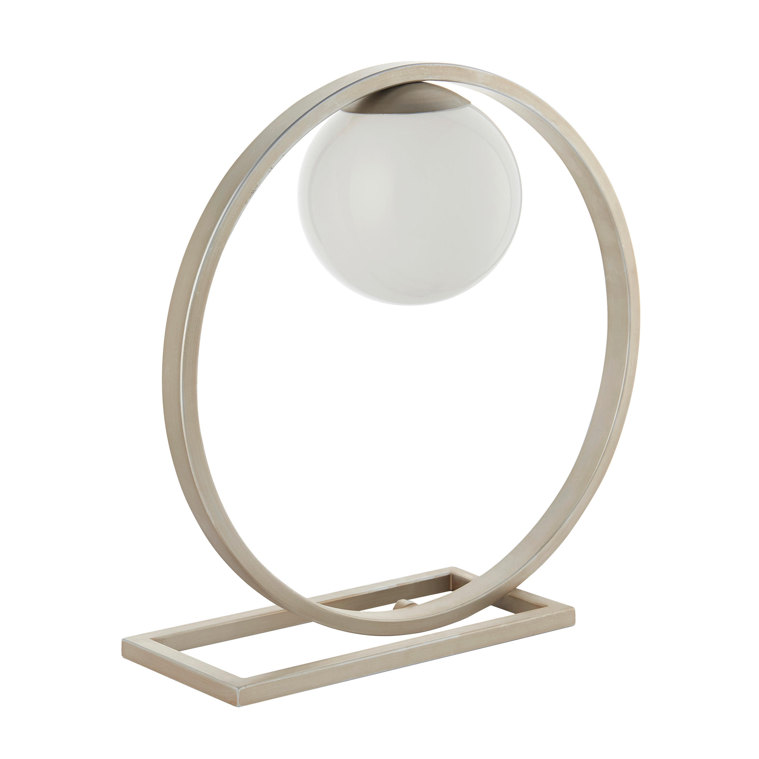 TISCHLEUCHTE 32.3/10 cm   - Silberfarben/Opal, Design, Glas/Metall (32.3/10cm) - ENDON