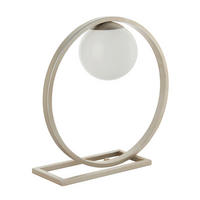 TISCHLEUCHTE 32.3/10 cm   - Silberfarben/Opal, Design, Glas/Metall (32.3/10cm) - ENDON