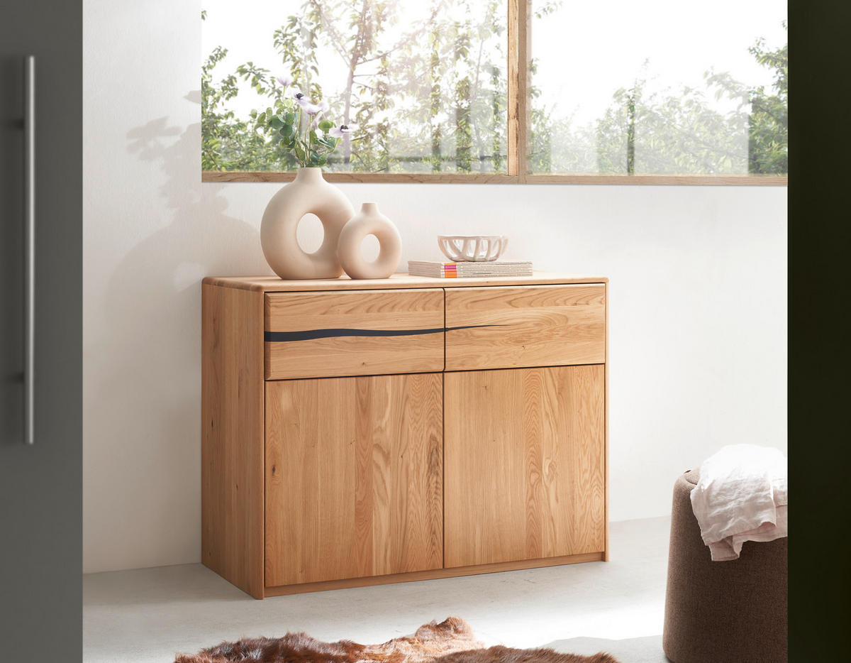 KOMMODE , 105/80/45 cm, 1 Schublade(n)  - Wildeiche, Natur, Holz (105/80/45cm) - Valnatura