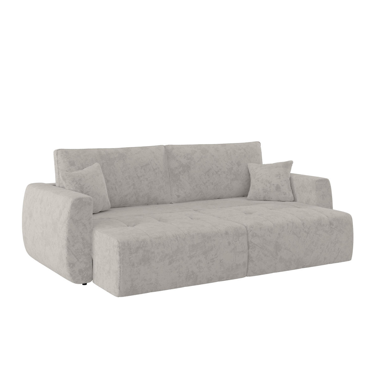 SCHLAFSOFA  mit Stoffauswahl Webstoff Hellgrau  - Hellgrau/Schwarz, MODERN, Holz/Textil (245/74-90/104cm) - MID.YOU