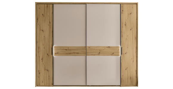 KOMBISCHRANK 267/225/62 cm 4-türig  - Kaschmir/Schwarz, Design, Holzwerkstoff/Metall (267/225/62cm) - Xora