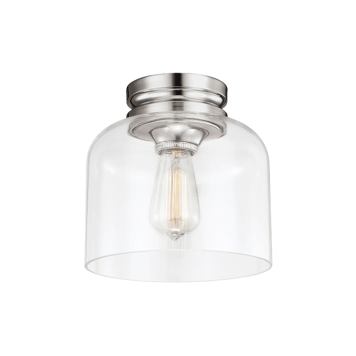 DECKENLEUCHTE Elstead Hounslow 22.9/22.5  cm   - Nickelfarben, KONVENTIONELL, Glas/Metall (22.9/22.5 cm) - Elstead Lighting