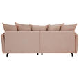 BIGSOFA in Cord Rosa - Schwarz/Rosa, Design, Textil/Metall (226/91/103cm) - Carryhome