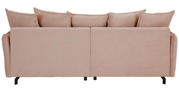 BIGSOFA in Cord Rosa - Schwarz/Rosa, Design, Textil/Metall (226/91/103cm) - Carryhome
