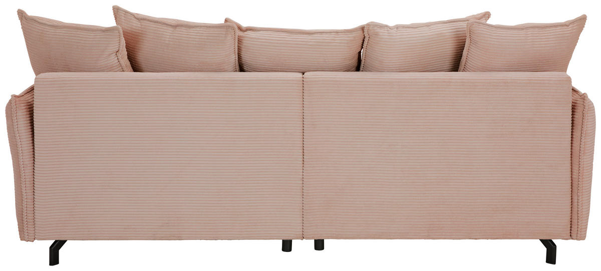 BIGSOFA Cord Rosa  - Schwarz/Rosa, Design, Textil/Metall (226/91/103cm) - Carryhome