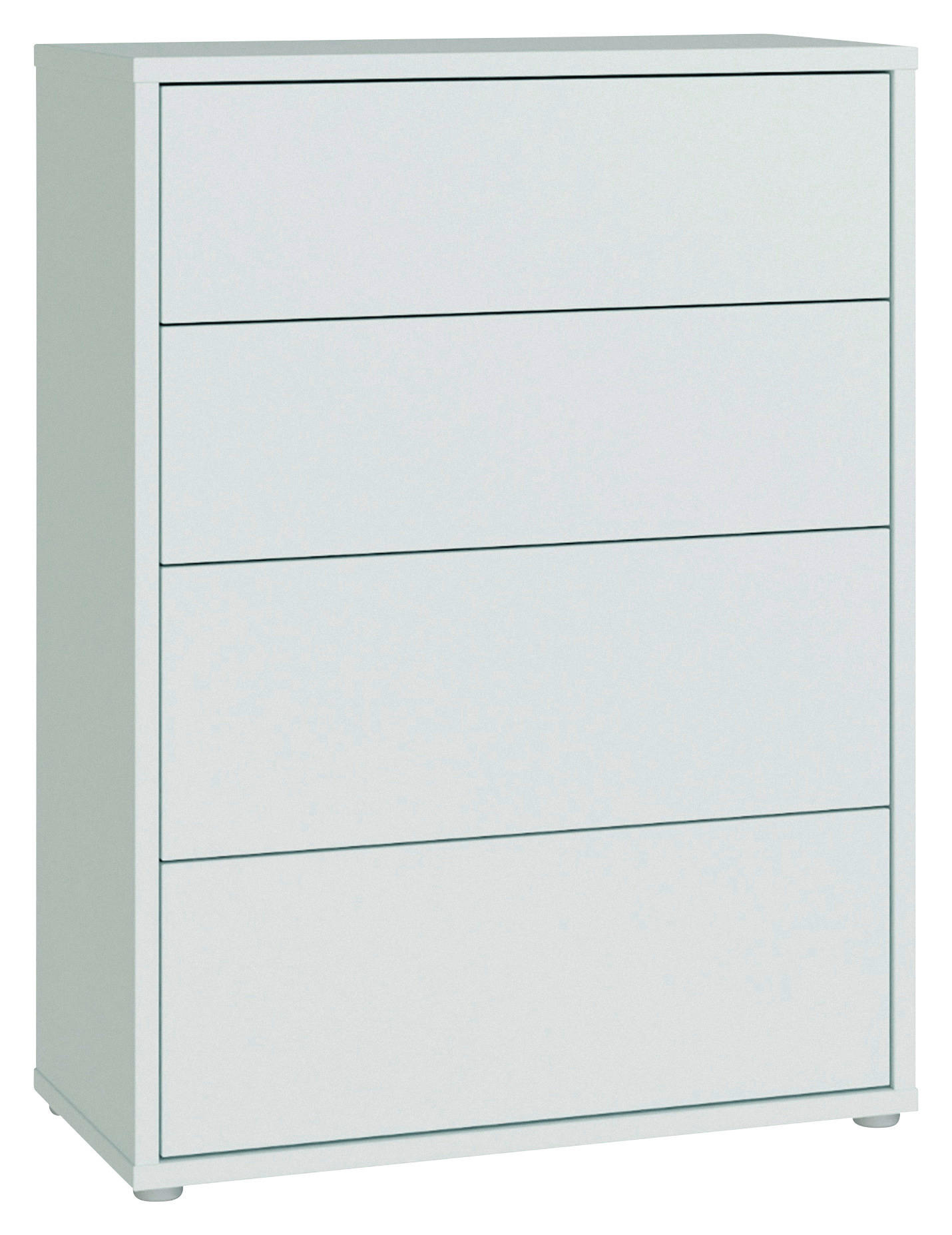 KOMMODE , 75/99/35 cm, 4 Schublade(n)  - Silberfarben/Hellgrau, Trend, Holzwerkstoff/Kunststoff (75/99/35cm) - Carryhome