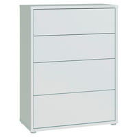 KOMMODE , 75/99/35 cm, 4 Schublade(n)  - Silberfarben/Hellgrau, Trend, Holzwerkstoff/Kunststoff (75/99/35cm) - Carryhome