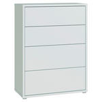 KOMMODE , 75/99/35 cm, 4 Schublade(n)  - Silberfarben/Hellgrau, Trend, Holzwerkstoff/Kunststoff (75/99/35cm) - Carryhome
