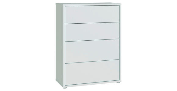 KOMMODE , 75/99/35 cm, 4 Schublade(n)  - Silberfarben/Hellgrau, Trend, Holzwerkstoff/Kunststoff (75/99/35cm) - Carryhome