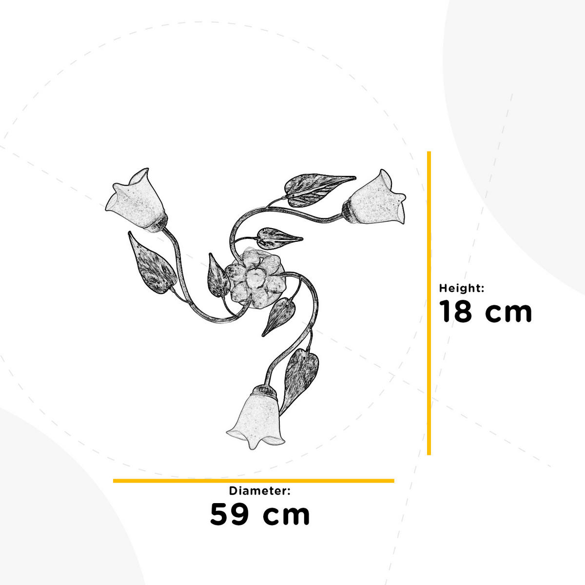 STROPNÉ SVIETIDLO, 60/60/25 cm - biela/béžová, Natur, kov/sklo (60/60/25cm)