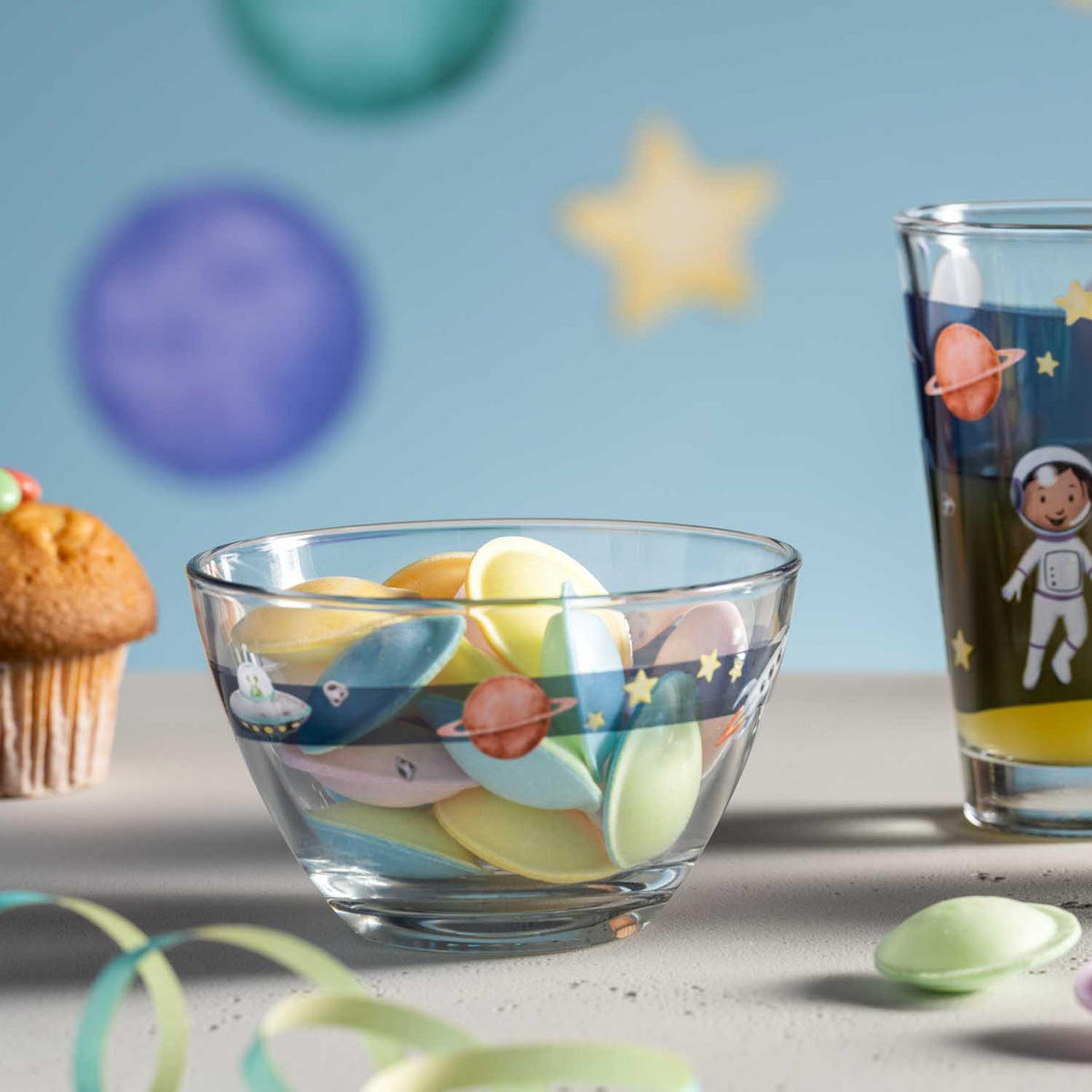 MÜSLISCHALENSET Bambini Aventura 6-teilig  - Trend, Glas (12/7,5/12cm) - Leonardo