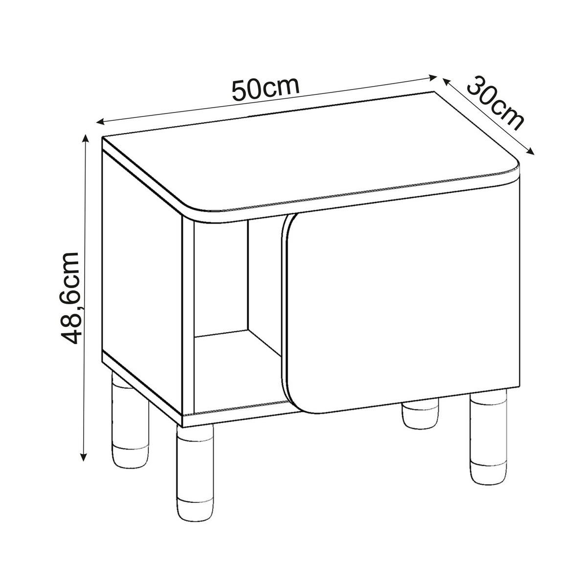 NACHTTISCH  - Anthrazit, Design, Holzwerkstoff (50/30/49cm) - Livetastic