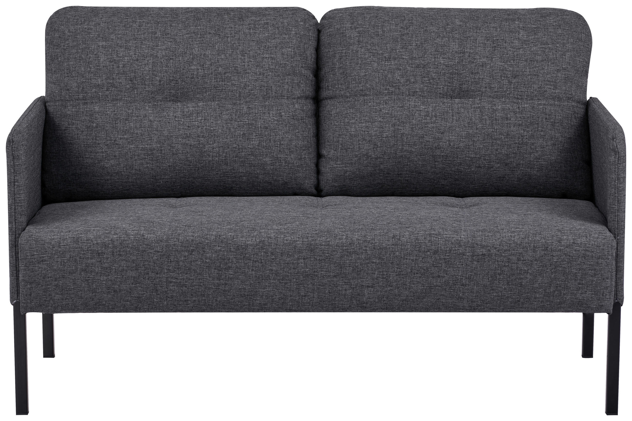 SOFA Webstoff Grau  - Schwarz/Grau, MODERN, Textil/Metall (126/79/70,5cm) - P & B