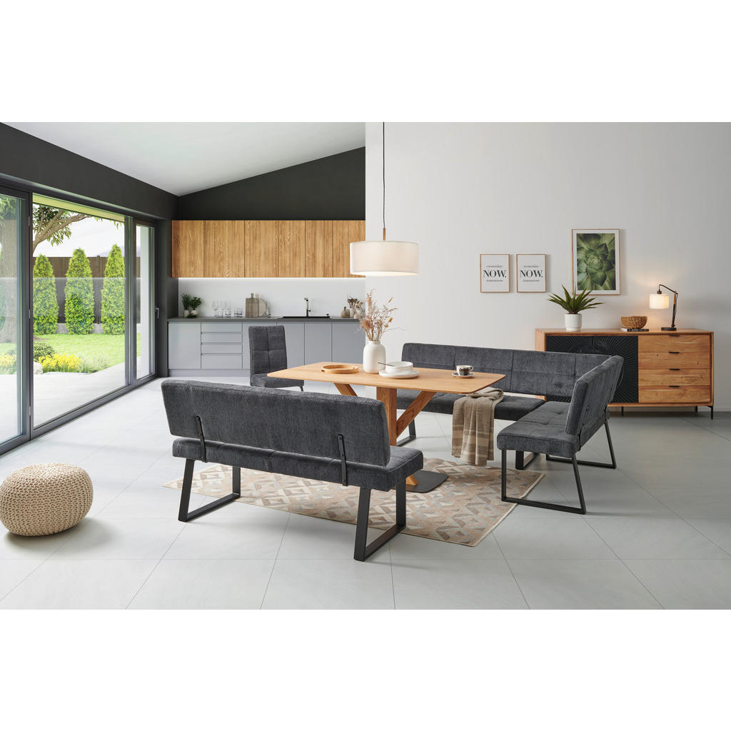 Thumbnail - Mid.you Eckbank, Dunkelgrau, Metall, Textil, 5-Sitzer, Eckteil, 193x141 cm, Esszimmer, Bänke, Eckbänke