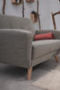 ZWEISITZER-SOFA Flachgewebe Grau  - Naturfarben/Grau, Design, Holz/Textil (136/85/82cm) - Max Winzer