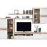 WOHNWAND Eichefarben, Weiß - Eichefarben/Alufarben, Design, Glas/Holzwerkstoff (300/200,9/41cm) - Carryhome WOHNWAND Eichefarben, Weiß - Eichefarben/Alufarben, Design, Glas/Holzwerkstoff (300/200,9/41cm) - Carryhome