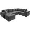 WOHNLANDSCHAFT Anthrazit Mikrofaser  - Chromfarben/Anthrazit, KONVENTIONELL, Textil/Metall (157/305/219cm) - Livetastic