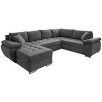 WOHNLANDSCHAFT Anthrazit Mikrofaser  - Chromfarben/Anthrazit, KONVENTIONELL, Textil/Metall (157/305/219cm) - Livetastic