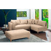 ECKSOFA inkl. Hocker Ariella in Mikrofaser Creme  161/231 cm  - Creme/Naturfarben, Design, Holz/Textil (161/231cm) - Livetastic