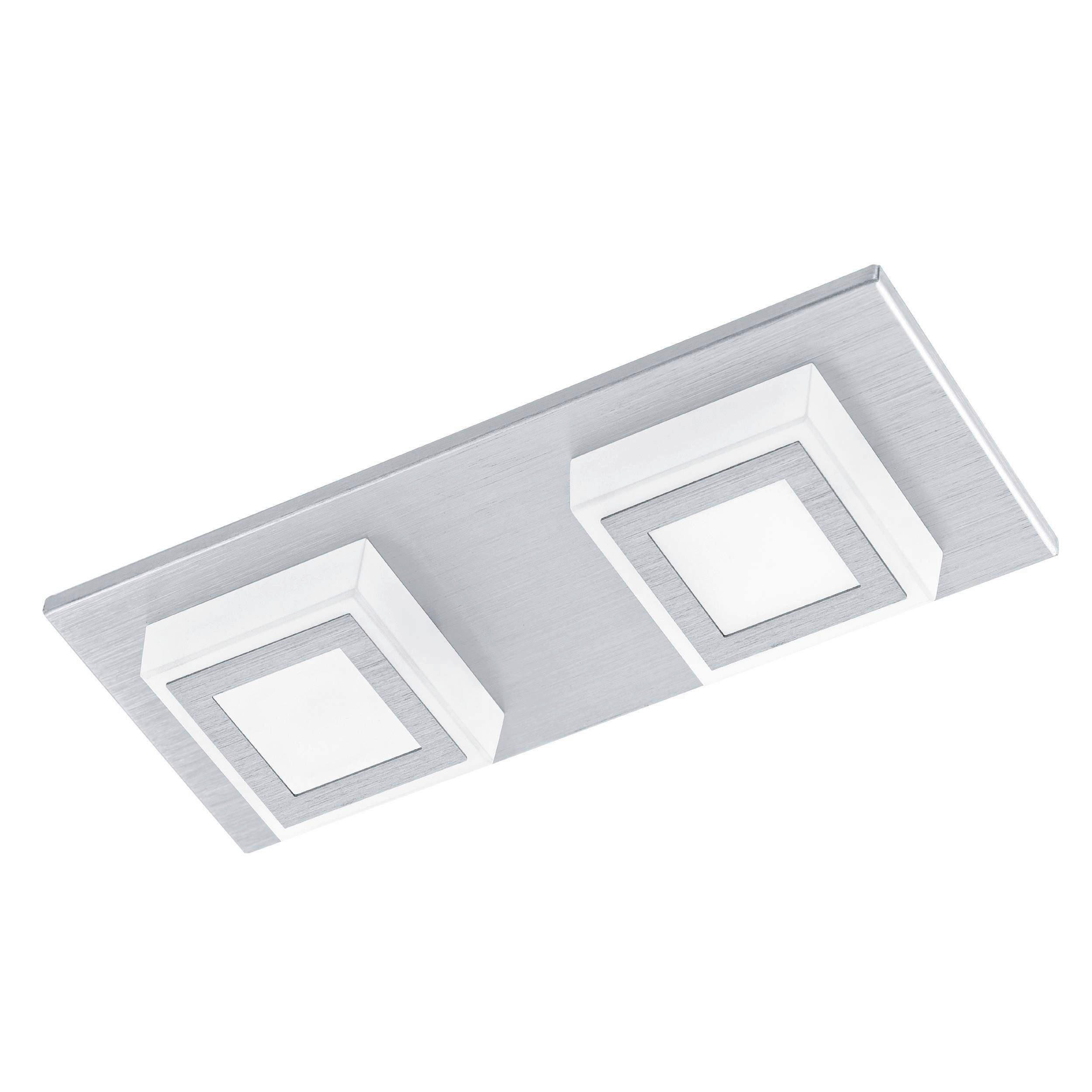 DECKENLEUCHTE 25/10/5 cm   - Alufarben, Basics, Kunststoff/Metall (25/10/5cm) - Eglo