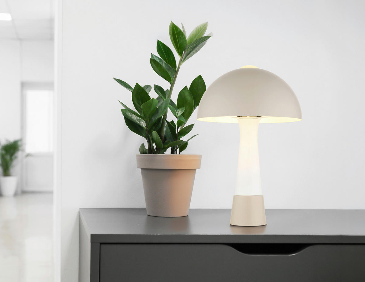 TISCHLEUCHTE Merlin 25/36,5 cm   - Sandfarben/Schwarz, Design, Kunststoff/Metall (25/36,5cm) - Globo