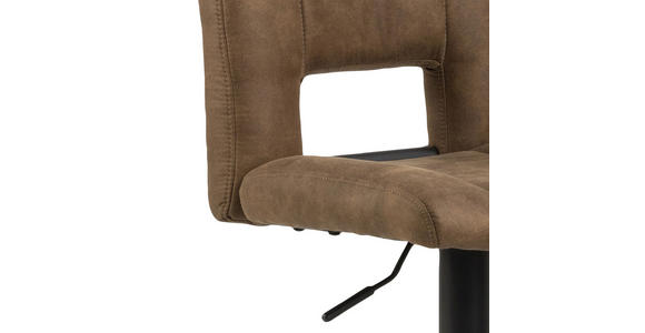 BARHOCKER in Metall, Textil Hellbraun - Hellbraun/Schwarz, Design, Textil/Metall (41,5/94-115/52cm) - Carryhome