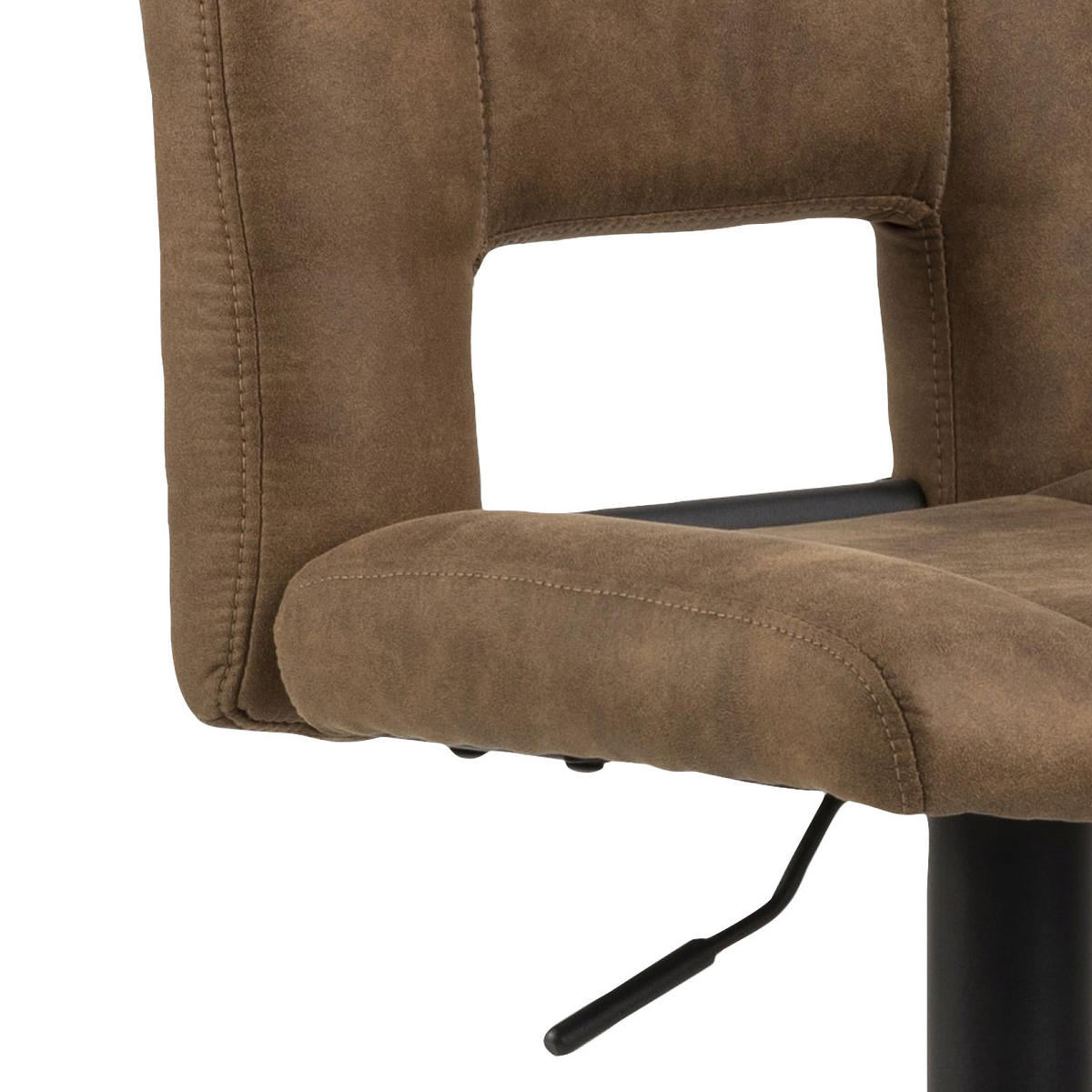 BARSKI STOL, svetlo rjava  - svetlo rjava/črna, Design, kovina/tekstil (41,5/94-115/52cm) - Hom`in