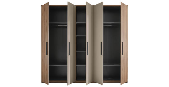 DREHTÜRENSCHRANK 250,8/227,7/60 cm 5-türig Eichefarben, Kaschmir - Kaschmir/Eichefarben, Design, Holzwerkstoff/Metall (250,8/227,7/60cm) - Xora