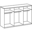 SCHWEBETÜRENSCHRANK 270/208/65 cm 3-türig Graphitfarben, Sahara - Schwarz/Graphitfarben, Design, Glas/Holzwerkstoff (270/208/65cm) - Carryhome